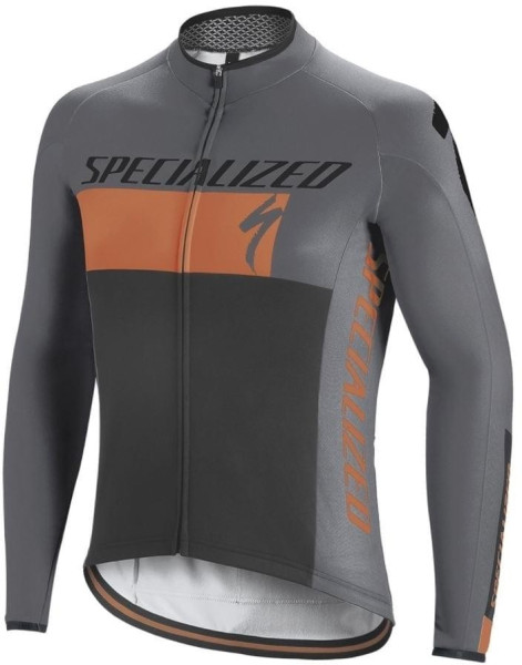 Specialized Element Rbx Comp Logo Long-Sleeve Jersey - gray/neon orange/black - M 