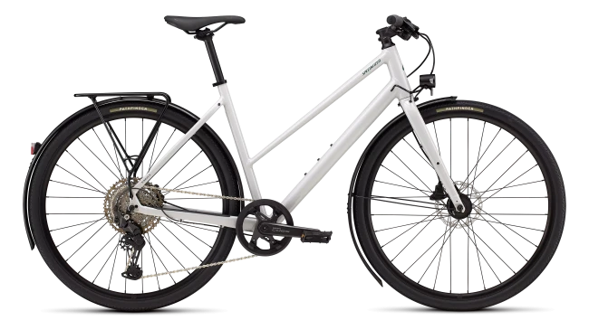 Specialized SIRRUS X 3.0 EQ STEP THROUGH - S, Gloss Dove Grey/Metallic Pine Frost Reflective,  2026