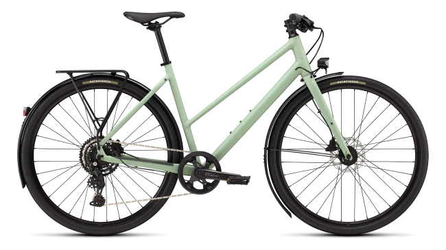 Specialized SIRRUS X 2.0 EQ STEP THROUGH - M, Satin Pistachio/Dolomite Metallic Frost Reflective, 2026