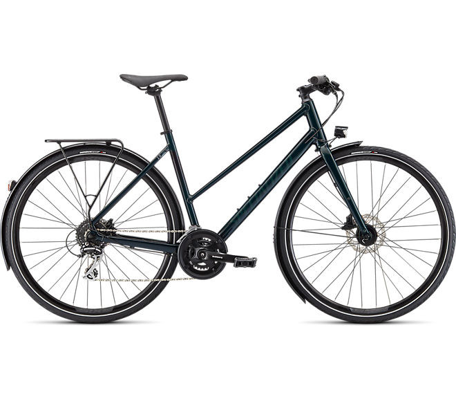 Specialized Sirrus 2.0 Step-Through EQ- S, 28 Gloss Forest Green / Black Reflective, 2023