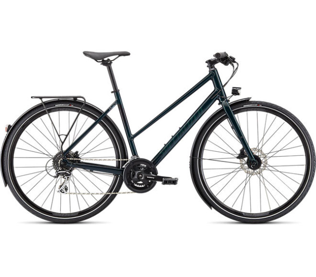 Specialized Sirrus 2.0 Step-Through EQ- S, 28 Gloss Forest Green / Black Reflective, 2023